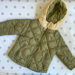 Zara Kids Size 4 - 5 Green Quilted Puffer Jacket